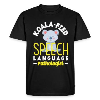 Speech therapist, speech therapist, speech therapist - Men's Premium Organic T-Shirt - black - Front - Nico (187cm)