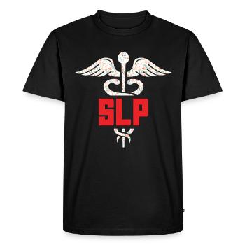 Speech therapist, speech therapist, speech therapist - Men's Premium Organic T-Shirt - black - Front - Nico (187cm)