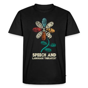 Speech therapist, speech therapist, speech therapist - Men's Premium Organic T-Shirt - black - Front - Nico (187cm)