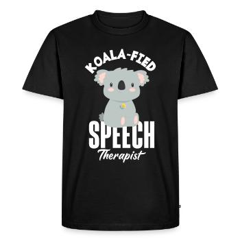 Speech therapist, speech therapist, speech therapist - Men's Premium Organic T-Shirt - black - Front - Nico (187cm)