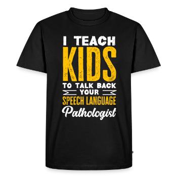 Speech therapist, speech therapist, speech therapist - Men's Premium Organic T-Shirt - black - Front - Nico (187cm)