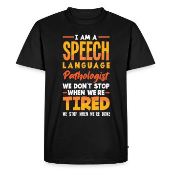 Speech therapist, speech therapist, speech therapist - Men's Premium Organic T-Shirt - black - Front - Nico (187cm)