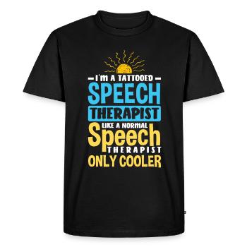 Speech therapist, speech therapist, speech therapist - Men's Premium Organic T-Shirt - black - Front - Nico (187cm)
