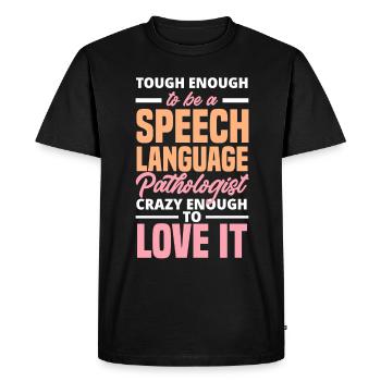 Speech therapist, speech therapist, speech therapist - Men's Premium Organic T-Shirt - black - Front - Nico (187cm)