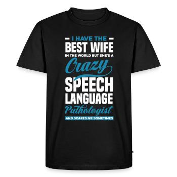 Speech therapist, speech therapist, speech therapist - Men's Premium Organic T-Shirt - black - Front - Nico (187cm)