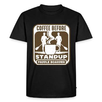 StandUp Paddle Boarder Café Sports Nautiques Café - T-shirt Premium bio Homme - noir - Devant - Nico (187cm)