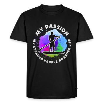 StandUp Paddle Boarder Ma Passion Mes Sports Nautiques - T-shirt Premium bio Homme - noir - Devant - Nico (187cm)