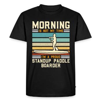 Le StandUp Paddle Boarder Morning n’est pas un sport nautique - T-shirt Premium bio Homme - noir - Devant - Nico (187cm)