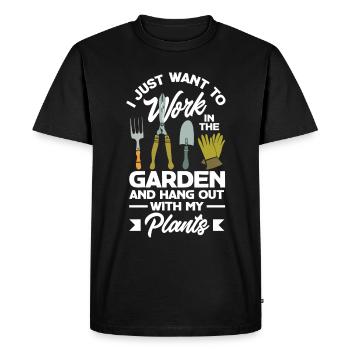 Jardinier, Jardinier, Jardinier, Jardinier Amateur, Plantes - T-shirt Premium bio Homme - noir - Devant - Nico (187cm)