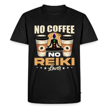 Amateur de Reiki Pas de Café Pas de Maître Reiki Amateur de Café - T-shirt Premium bio Homme - noir - Devant - Nico (187cm)