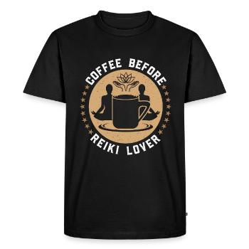 Reiki Lover Coffee Energy Healing Coffee Lover - T-shirt Premium bio Homme - noir - Devant - Nico (187cm)