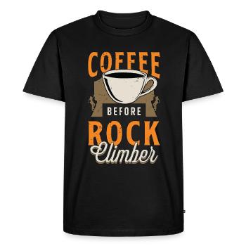 Rock Climber Coffee Mountain Sport Coffee Lover - Men's Premium Organic T-Shirt - black - Front - Nico (187cm)