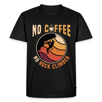 Rock Climber No Coffee No Climbing Coffee Lover - Men's Premium Organic T-Shirt - black - Front - Nico (187cm)