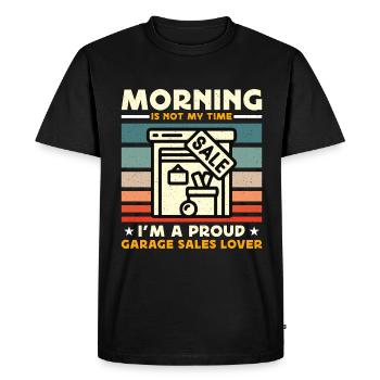 Le matin des amateurs de ventes de garage n’est pas mon marché aux puces - T-shirt Premium bio Homme - noir - Devant - Nico (187cm)