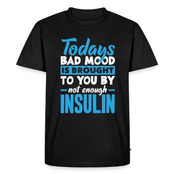 T1D Diabetes Type 1 Diabetic Gift - Men's Premium Organic T-Shirt - black - Front - Nico (187cm)