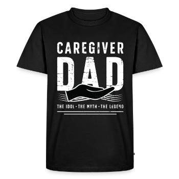 Soignant Papa L’idole Le mythe Famille Gardien - T-shirt Premium bio Homme - noir - Devant - Nico (187cm)