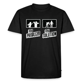 Soignant Mon problème Ma solution Pictogramme Papa Maman - T-shirt Premium bio Homme - noir - Devant - Nico (187cm)