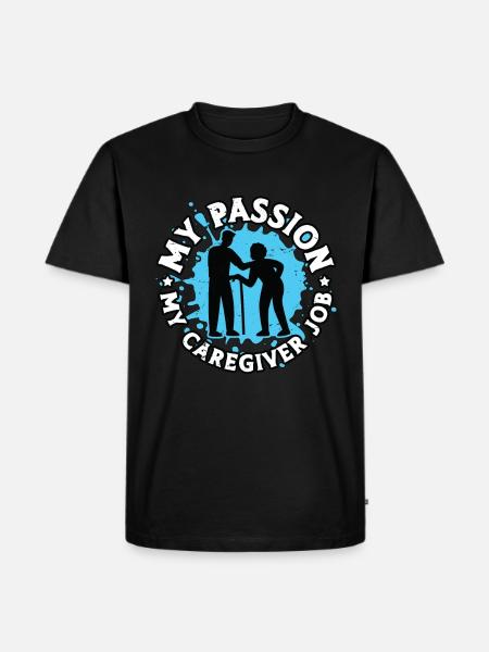 Proche aidant Ma passion Mon travail d’aidant Proche aidant - T-shirt Premium bio Homme - noir