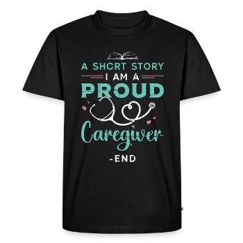 Soignant Une petite histoire Je suis un fier soignant - T-shirt Premium bio Homme - noir - Devant - Nico (187cm)