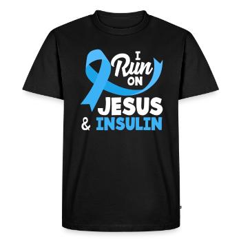 T1D Diabetes Type 1 Diabetic Gift - Men's Premium Organic T-Shirt - black - Front - Nico (187cm)