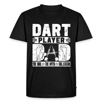 Joueur de fléchettes Papa L’idole Le mythe Le Bullseye - T-shirt Premium bio Homme - noir - Devant - Nico (187cm)