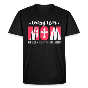 Clergé amant maman l’idole le mythe aime la dévotion - T-shirt Premium bio Homme - noir - Devant - Nico (187cm)