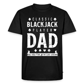 Joueur de Blackjack Classique Papa L’Idole Carte À Jouer - T-shirt Premium bio Homme - noir - Devant - Nico (187cm)