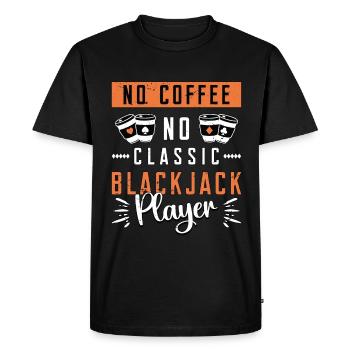 Blackjack classique Pas de café Pas de casino Amateur de café - T-shirt Premium bio Homme - noir - Devant - Nico (187cm)