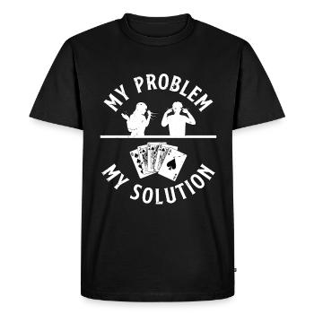 Blackjack Classique Mon Problème Mon Pictogramme Papa Maman - T-shirt Premium bio Homme - noir - Devant - Nico (187cm)