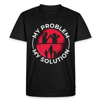 Auxiliaire de puériculture Mon problème Mon pictogramme Maman Papa - T-shirt Premium bio Homme - noir - Devant - Nico (187cm)