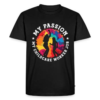 Childcare Worker My Passion My Daycare Provider - Men's Premium Organic T-Shirt - black - Front - Nico (187cm)