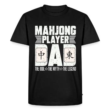 Joueur De Mahjong Papa L’Idole L’Amant De Mahjong - T-shirt Premium bio Homme - noir - Devant - Nico (187cm)