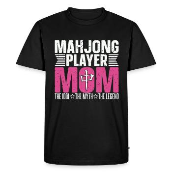 Joueur De Mahjong Maman L’Idole Le Mythe Aime Le Mahjong - T-shirt Premium bio Homme - noir - Devant - Nico (187cm)