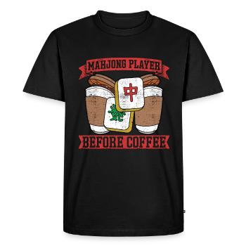 Joueur de Mahjong Avant Le Jeu De Mahjong Amateur De Café - T-shirt Premium bio Homme - noir - Devant - Nico (187cm)