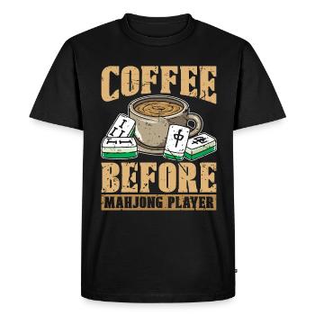 Joueur de Mahjong Café Chinois Mahjong Amateur De Café - T-shirt Premium bio Homme - noir - Devant - Nico (187cm)