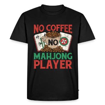 Joueur de Mahjong Pas De Café Pas D’amateur De Café Mahjong - T-shirt Premium bio Homme - noir - Devant - Nico (187cm)