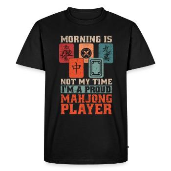 Le matin du joueur de Mahjong n’est pas mon heure Jeu de Mahjong - T-shirt Premium bio Homme - noir - Devant - Nico (187cm)