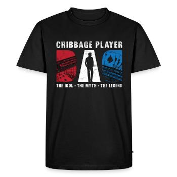 Joueur de cribbage papa l’idole le jeu de cartes mythe - T-shirt Premium bio Homme - noir - Devant - Nico (187cm)