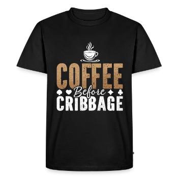 Cribbage Player Coffee Board Game Coffee Lover - Men's Premium Organic T-Shirt - black - Front - Nico (187cm)