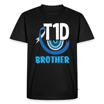 T1D Diabetes Type 1 Diabetic Gift - Men's Premium Organic T-Shirt - black - Front - Nico (187cm)
