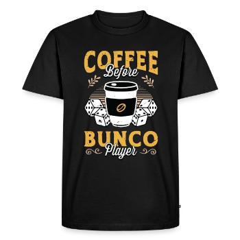 Café du joueur de Bunco avant l’amateur de café du jeu Bunco - T-shirt Premium bio Homme - noir - Devant - Nico (187cm)