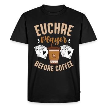 Euchre Joueur Avant Le Jeu De Cartes De Café Amateur De Café - T-shirt Premium bio Homme - noir - Devant - Nico (187cm)