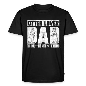 Papa amoureux de la loutre L’idole Le mythe L’amoureux des animaux - T-shirt Premium bio Homme - noir - Devant - Nico (187cm)
