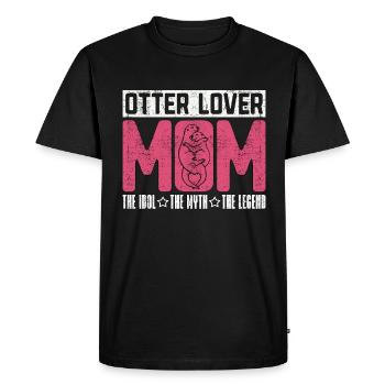 Maman amoureuse de loutres L’idole aime l’élevage de loutres - T-shirt Premium bio Homme - noir - Devant - Nico (187cm)