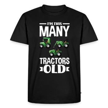 3ème anniversaire tracteur 3 ans anniversaire chemise - T-shirt Premium bio Homme - noir - Devant - Nico (187cm)