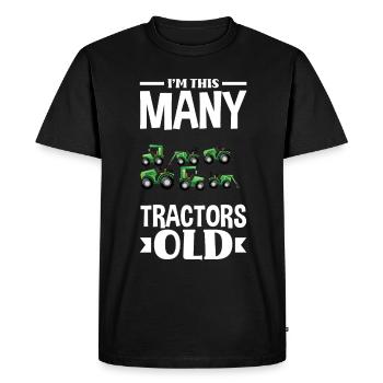 6e anniversaire tracteur 6 ans chemise d’anniversaire - T-shirt Premium bio Homme - noir - Devant - Nico (187cm)