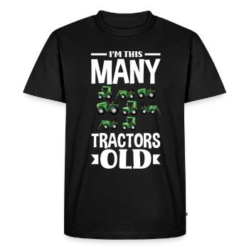 8e anniversaire tracteur 8 ans chemise d’anniversaire - T-shirt Premium bio Homme - noir - Devant - Nico (187cm)