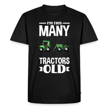 2ème anniversaire tracteur 2 ans chemise d’anniversaire - T-shirt Premium bio Homme - noir - Devant - Nico (187cm)