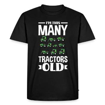 10e anniversaire tracteur 10 ans anniversaire chemise - T-shirt Premium bio Homme - noir - Devant - Nico (187cm)
