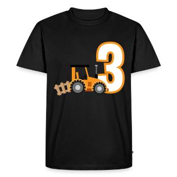 3ème anniversaire tracteur 3 ans anniversaire chemise - T-shirt Premium bio Homme - noir - Devant - Nico (187cm)